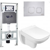 Подвесной унитаз с инсталляцией WeltWasser Amberg 506 ST / Kehlbach 004 GL-WT / Amberg RD-MT CR 10000006893 белый глянец