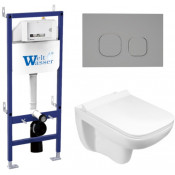 Подвесной унитаз с инсталляцией WeltWasser Bamberg 460 / Kehlbach 004 GL-WT / Bamberg CR 10000012850 белый глянец