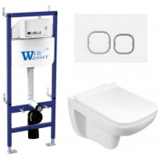 Подвесной унитаз с инсталляцией WeltWasser Bamberg 460 / Kehlbach 004 GL-WT / Bamberg WT 10000012851 белый глянец