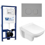 Подвесной унитаз с инсталляцией WeltWasser Bamberg 525 / Kehlbach 004 GL-WT / Bamberg CR 10000012853 белый глянец