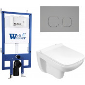 Подвесной унитаз с инсталляцией WeltWasser Bamberg 545 / Kehlbach 004 GL-WT / Bamberg CR 10000012856 белый глянец