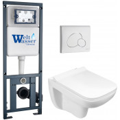 Подвесной унитаз с инсталляцией WeltWasser Marberg 410 / Kehlbach 004 GL-WT / MAR 410 RD GL-WT 10000010728 белый глянец