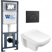 Подвесной унитаз с инсталляцией WeltWasser Marberg 410 / Kehlbach 004 GL-WT / MAR 410 RD MT-BL 10000010729 белый глянец