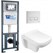 Подвесной унитаз с инсталляцией WeltWasser Marberg 410 / Kehlbach 004 GL-WT / MAR 410 SE GL-WT 10000010730 белый глянец