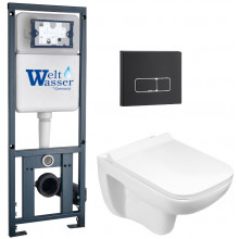 Подвесной унитаз с инсталляцией WeltWasser Marberg 410 / Kehlbach 004 GL-WT / MAR 410 SE MT-BL 10000010731 белый глянец