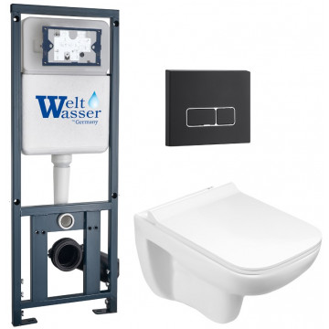 Подвесной унитаз с инсталляцией WeltWasser Marberg 410 / Kehlbach 004 GL-WT / MAR 410 SE MT-BL 10000010731 белый глянец