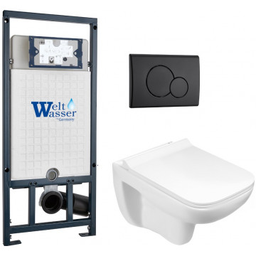 Подвесной унитаз с инсталляцией WeltWasser Marberg 507 / Kehlbach 004 GL-WT / MAR 507 RD MT-BL 10000010734 белый глянец