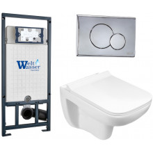 Подвесной унитаз с инсталляцией WeltWasser Marberg 507 / Kehlbach 004 GL-WT / MAR 507 RD-CR 10000006970 белый глянец