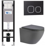 Подвесной унитаз с инсталляцией WeltWasser Amberg 350 / Merzbach 041 MT-GR / Amberg RD-BL 10000012354 матовый серый