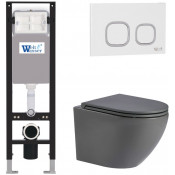 Подвесной унитаз с инсталляцией WeltWasser Amberg 350 / Merzbach 041 MT-GR / Amberg RD-WT 10000012357 матовый серый