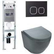 Подвесной унитаз с инсталляцией WeltWasser Amberg 350 ST / Merzbach 041 MT-GR / Amberg RD-BL 10000010848 матовый серый