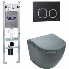 Подвесной унитаз с инсталляцией WeltWasser Amberg 350 ST / Merzbach 041 MT-GR / Amberg RD-BL 10000010848 матовый серый