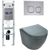 Подвесной унитаз с инсталляцией WeltWasser Amberg 350 ST / Merzbach 041 MT-GR / Amberg RD-CR 10000010849 матовый серый