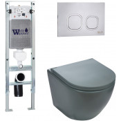 Подвесной унитаз с инсталляцией WeltWasser Amberg 350 ST / Merzbach 041 MT-GR / Amberg RD-MT CR 10000010850 матовый серый