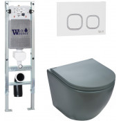 Подвесной унитаз с инсталляцией WeltWasser Amberg 350 ST / Merzbach 041 MT-GR / Amberg RD-WT 10000010851 матовый серый