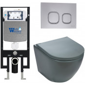 Подвесной унитаз с инсталляцией WeltWasser Amberg 497 / Merzbach 041 MT-GR / Amberg RD-CR 10000010854 матовый серый