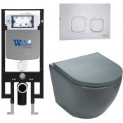 Подвесной унитаз с инсталляцией WeltWasser Amberg 497 / Merzbach 041 MT-GR / Amberg RD-MT CR 10000010855 матовый серый