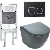 Подвесной унитаз с инсталляцией WeltWasser Amberg 497 ST / Merzbach 041 MT-GR / Amberg RD-BL 10000010858 матовый серый