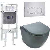 Подвесной унитаз с инсталляцией WeltWasser Amberg 497 ST / Merzbach 041 MT-GR / Amberg RD-MT CR 10000010860 матовый серый