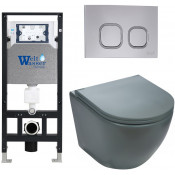 Подвесной унитаз с инсталляцией WeltWasser Amberg 506 / Merzbach 041 MT-GR / Amberg RD-CR 10000010869 матовый серый