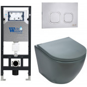 Подвесной унитаз с инсталляцией WeltWasser Amberg 506 / Merzbach 041 MT-GR / Amberg RD-MT CR 10000010870 матовый серый