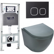 Подвесной унитаз с инсталляцией WeltWasser Amberg 506 ST / Merzbach 041 MT-GR / Amberg RD-BL 10000010863 матовый серый