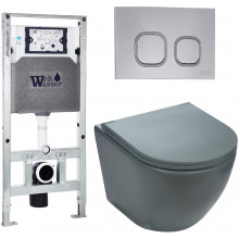 Подвесной унитаз с инсталляцией WeltWasser Amberg 506 ST / Merzbach 041 MT-GR / Amberg RD-CR 10000010864 матовый серый