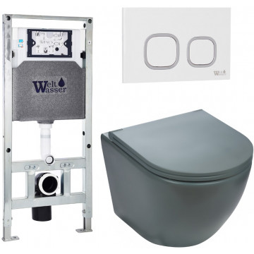 Подвесной унитаз с инсталляцией WeltWasser Amberg 506 ST / Merzbach 041 MT-GR / Amberg RD-WT 10000010866 матовый серый