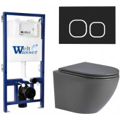 Подвесной унитаз с инсталляцией WeltWasser Bamberg 525 / Merzbach 041 MT-GR / Bamberg BL 10000013597 матовый серый