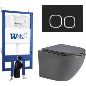 Подвесной унитаз с инсталляцией WeltWasser Bamberg 545 / Merzbach 041 MT-GR / Bamberg BL 10000013600 матовый серый