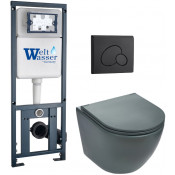 Подвесной унитаз с инсталляцией WeltWasser Marberg 410 / Merzbach 041 MT-GR / MAR 410 RD MT-BL 10000010875 матовый серый