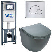 Подвесной унитаз с инсталляцией WeltWasser Marberg 410 / Merzbach 041 MT-GR / MAR 410 RD-CR 10000010873 матовый серый