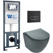 Подвесной унитаз с инсталляцией WeltWasser Marberg 410 / Merzbach 041 MT-GR / MAR 410 SE MT-BL 10000010878 матовый серый