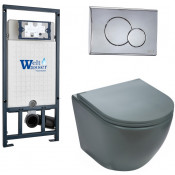 Подвесной унитаз с инсталляцией WeltWasser Marberg 507 / Merzbach 041 MT-GR / MAR 507 RD 10000010880 матовый серый