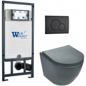 Подвесной унитаз с инсталляцией WeltWasser Marberg 507 / Merzbach 041 MT-GR / MAR 507 RD MT-BL 10000010882 матовый серый