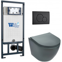 Подвесной унитаз с инсталляцией WeltWasser Marberg 507 / Merzbach 041 MT-GR / MAR 507 RD MT-BL 10000010882 матовый серый