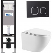 Подвесной унитаз с инсталляцией WeltWasser Amberg 350 / Merzbach 041 XL GL-WT / Amberg RD-BL 10000012359 белый глянец