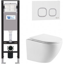 Подвесной унитаз с инсталляцией WeltWasser Amberg 350 / Merzbach 041 XL GL-WT / Amberg RD-WT 10000012362 белый глянец