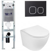 Подвесной унитаз с инсталляцией WeltWasser Amberg 350 ST / Merzbach 041 XL GL-WT / Amberg RD-BL 10000010888 белый глянец