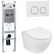 Подвесной унитаз с инсталляцией WeltWasser Amberg 350 ST / Merzbach 041 XL GL-WT / Amberg RD-WT 10000010891 белый глянец