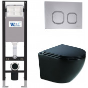 Подвесной унитаз с инсталляцией WeltWasser Amberg 350 / Merzbach 041 XL MT-BL / Amberg RD-CR 10000012365 черный матовый