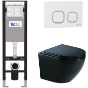 Подвесной унитаз с инсталляцией WeltWasser Amberg 350 / Merzbach 041 XL MT-BL / Amberg RD-WT 10000012367 черный матовый