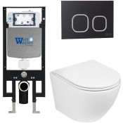 Подвесной унитаз с инсталляцией WeltWasser Amberg 497 / Merzbach 041 XL GL-WT / Amberg RD-BL 10000010895 белый глянец