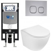 Подвесной унитаз с инсталляцией WeltWasser Amberg 497 / Merzbach 041 XL GL-WT / Amberg RD-CR 10000010893 белый глянец