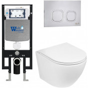 Подвесной унитаз с инсталляцией WeltWasser Amberg 497 / Merzbach 041 XL GL-WT / Amberg RD-MT CR 10000010894 белый глянец