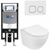 Подвесной унитаз с инсталляцией WeltWasser Amberg 497 / Merzbach 041 XL GL-WT / Amberg RD-WT 10000010896 белый глянец