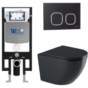 Подвесной унитаз с инсталляцией WeltWasser Amberg 497 / Merzbach 041 XL MT-BL / Amberg RD-BL 10000010933 черный матовый