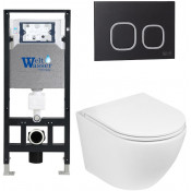 Подвесной унитаз с инсталляцией WeltWasser Amberg 506 / Merzbach 041 XL GL-WT / Amberg RD-BL 10000010908 белый глянец