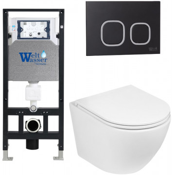 Подвесной унитаз с инсталляцией WeltWasser Amberg 506 / Merzbach 041 XL GL-WT / Amberg RD-BL 10000010908 белый глянец