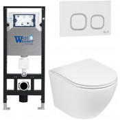 Подвесной унитаз с инсталляцией WeltWasser Amberg 506 / Merzbach 041 XL GL-WT / Amberg RD-WT 10000010911 белый глянец